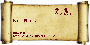 Kis Mirjam névjegykártya